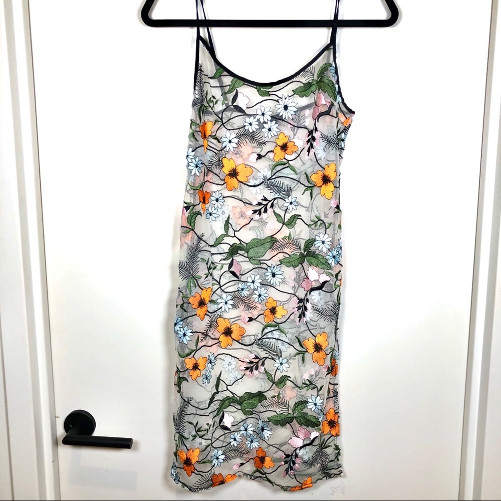 NWOT Sheer Floral Dress